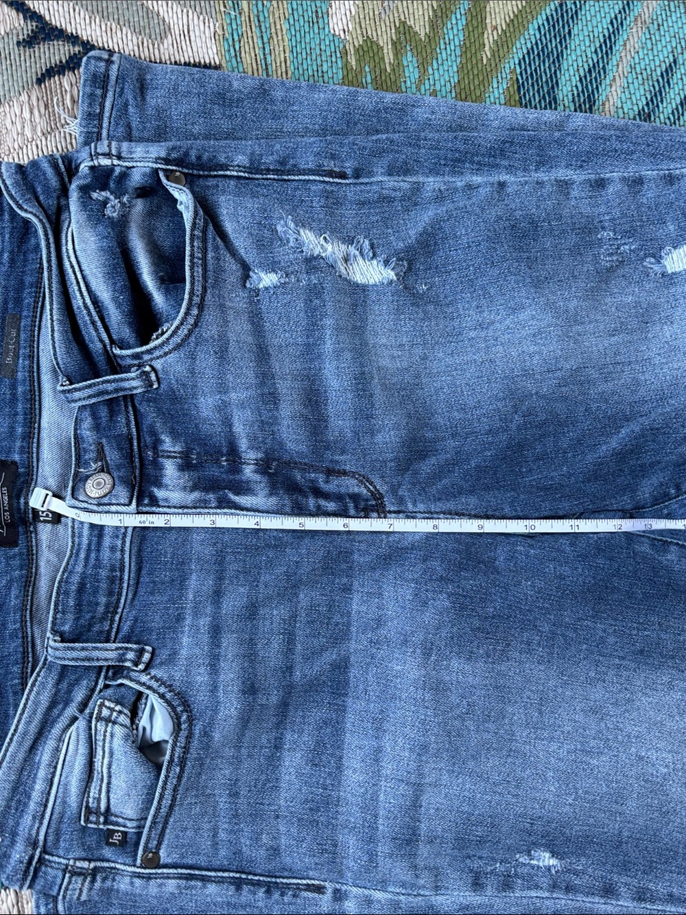 Distressed Blue Judy Blue Women's Flare Jeans - Picture 10 of 11